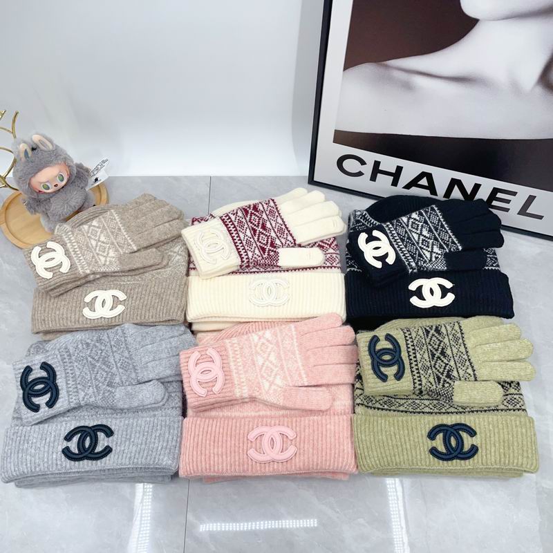 Chanel  scarf hat gloves dx09
